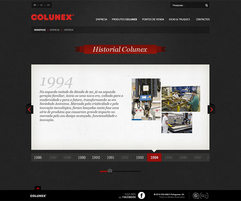 colunex history Colunex website