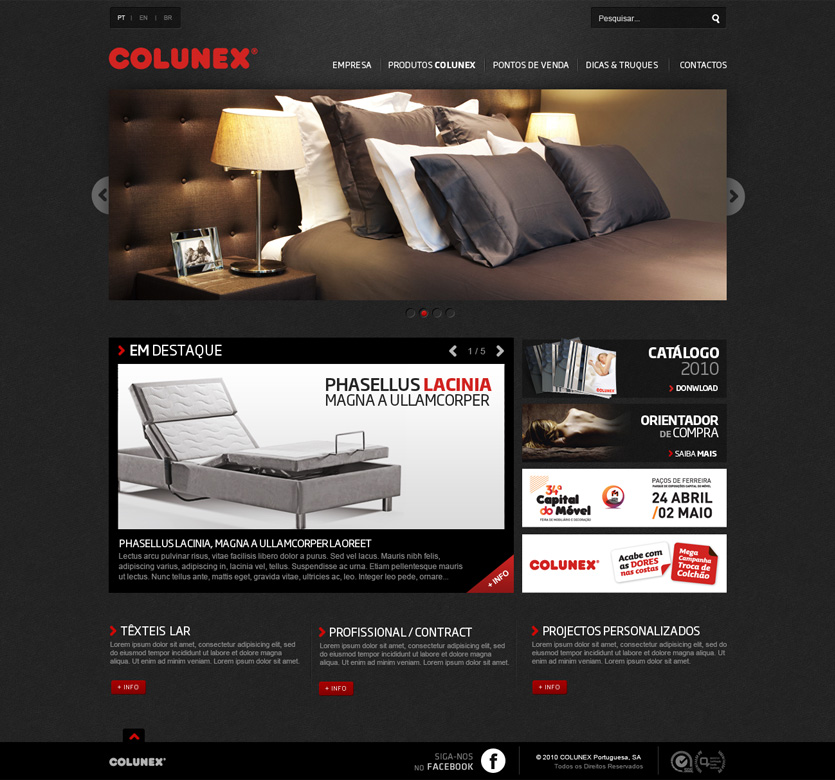 colunex homepage Colunex website