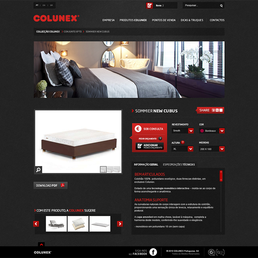 colunex product detail Colunex website