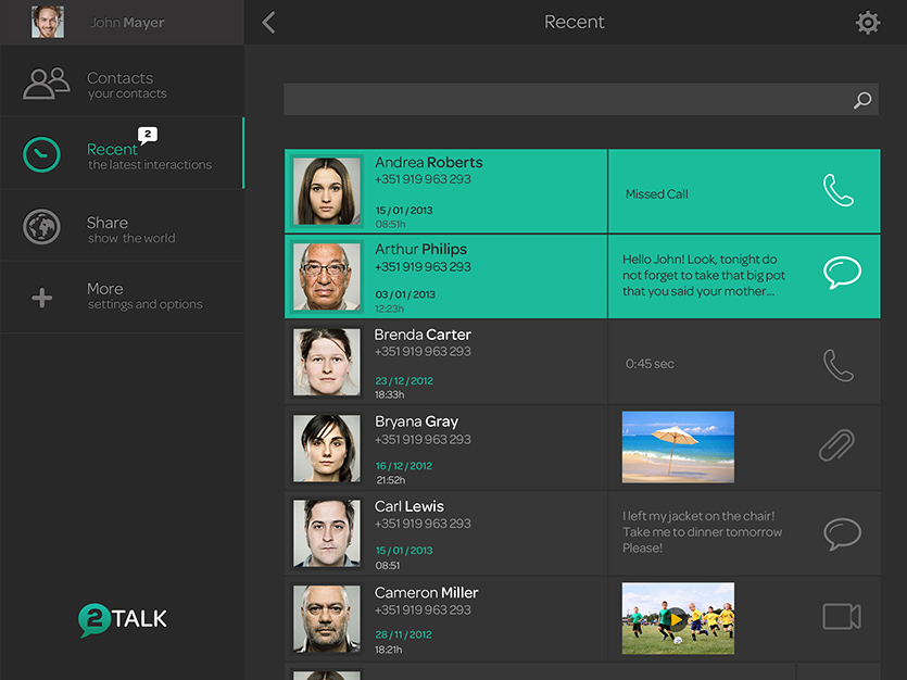 ipad recent 2Talk APP